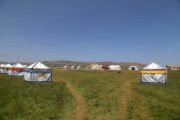 Tibetan festival tents at Qinghai lake